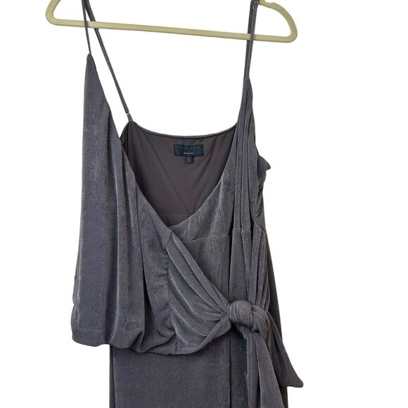 Michael Costello X Revolve Brown Taupe Sleeveless Jersey Faux Wrap Jumpsuit XL - Picture 3 of 7